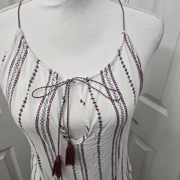 Rails Liv Braided Stripe Cami Tank Top Small White Stripe Keyhole Racerback Boho - Picture 10 of 13